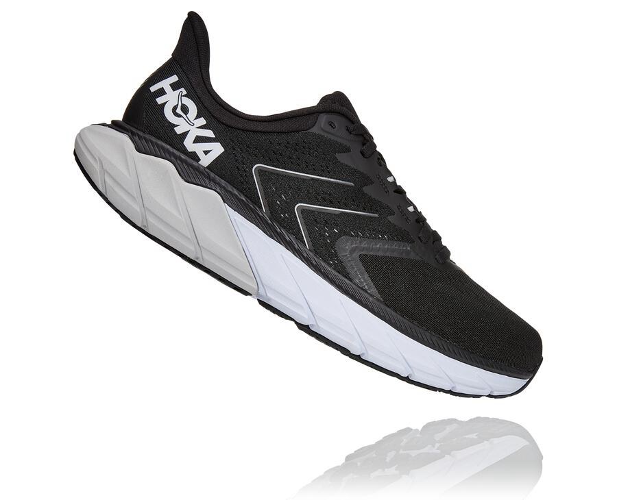 Hoka One One Mens Running Shoes - Arahi 5 - Black/White - MHIA31258